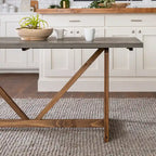 Poltrona Club "Mid-Century Modern" con Schienale Alto Trapuntato e Gambe in Legno di Betulla — 27.25L x 33.75W x 38.5H