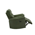 Poltrona reclinabile girevole manuale in velluto a coste felpato — Girevole a 360°, design compatto