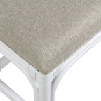Sedie da Pranzo Imbottite Chippendale in Rattan Naturale Fatte a Mano — Grigio/Bianco Lavato