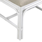 Sedie da Pranzo Imbottite Chippendale in Rattan Naturale Fatte a Mano — Grigio/Bianco Lavato