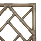 Sedie da Pranzo Imbottite Chippendale in Rattan Naturale Fatte a Mano — Grigio/Bianco Lavato