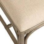 Sedie da Pranzo Imbottite Chippendale in Rattan Naturale Fatte a Mano — Grigio/Bianco Lavato