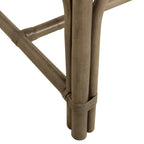Sedie da Pranzo Imbottite Chippendale in Rattan Naturale Fatte a Mano — Grigio/Bianco Lavato