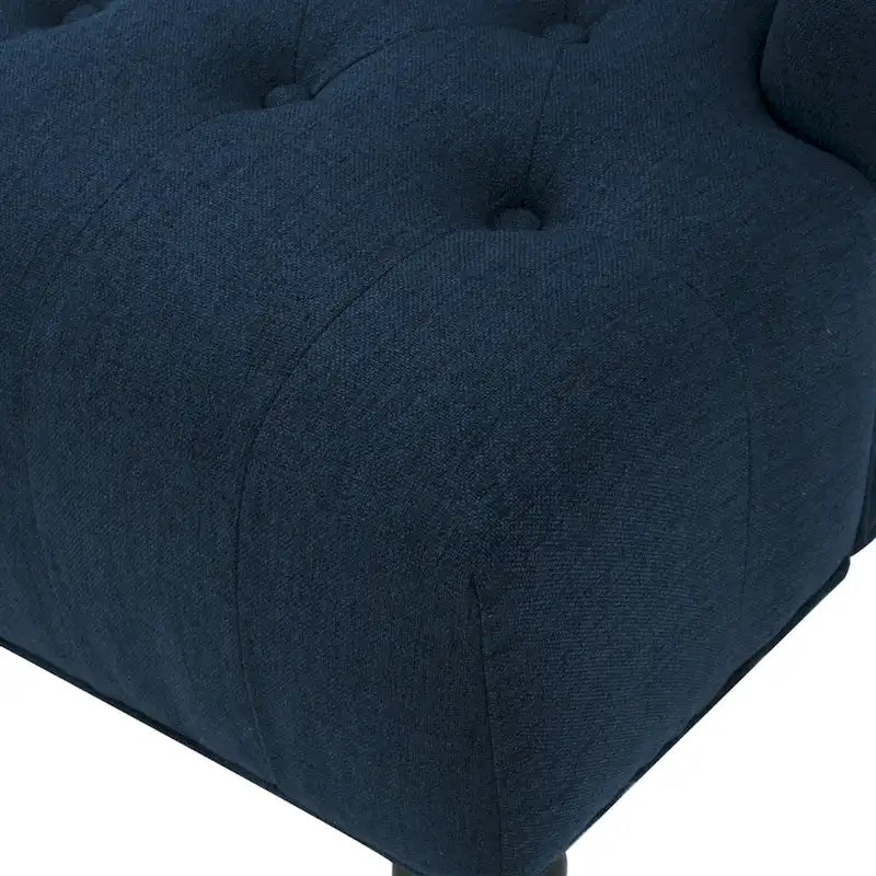 Poltrona club tufted con schienale alto e gambe in legno di betulla — Mid-Century Modern, 27,25L x 33,75W x 38,5H