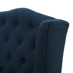 Poltrona club tufted con schienale alto e gambe in legno di betulla — Mid-Century Modern, 27,25L x 33,75W x 38,5H