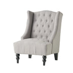Poltrona club tufted con schienale alto e gambe in legno di betulla — Mid-Century Modern, 27,25L x 33,75W x 38,5H