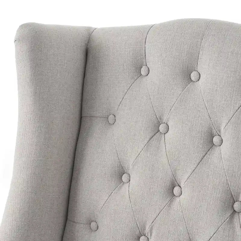 Poltrona club tufted con schienale alto e gambe in legno di betulla — Mid-Century Modern, 27,25L x 33,75W x 38,5H