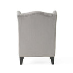 Poltrona club tufted con schienale alto e gambe in legno di betulla — Mid-Century Modern, 27,25L x 33,75W x 38,5H