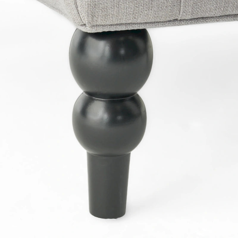 Poltrona club tufted con schienale alto e gambe in legno di betulla — Mid-Century Modern, 27,25L x 33,75W x 38,5H
