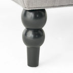 Poltrona club tufted con schienale alto e gambe in legno di betulla — Mid-Century Modern, 27,25L x 33,75W x 38,5H