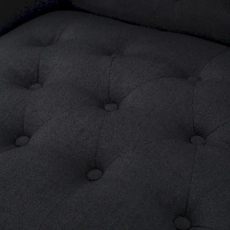 Poltrona club tufted con schienale alto e gambe in legno di betulla — Mid-Century Modern, 27,25L x 33,75W x 38,5H