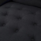Poltrona club tufted con schienale alto e gambe in legno di betulla — Mid-Century Modern, 27,25L x 33,75W x 38,5H