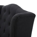 Poltrona club tufted con schienale alto e gambe in legno di betulla — Mid-Century Modern, 27,25L x 33,75W x 38,5H