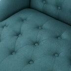 Poltrona club tufted con schienale alto e gambe in legno di betulla — Mid-Century Modern, 27,25L x 33,75W x 38,5H
