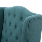 Poltrona club tufted con schienale alto e gambe in legno di betulla — Mid-Century Modern, 27,25L x 33,75W x 38,5H