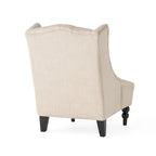 Poltrona club tufted con schienale alto e gambe in legno di betulla — Mid-Century Modern, 27,25L x 33,75W x 38,5H