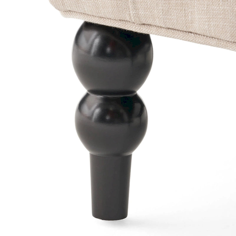 Poltrona club tufted con schienale alto e gambe in legno di betulla — Mid-Century Modern, 27,25L x 33,75W x 38,5H