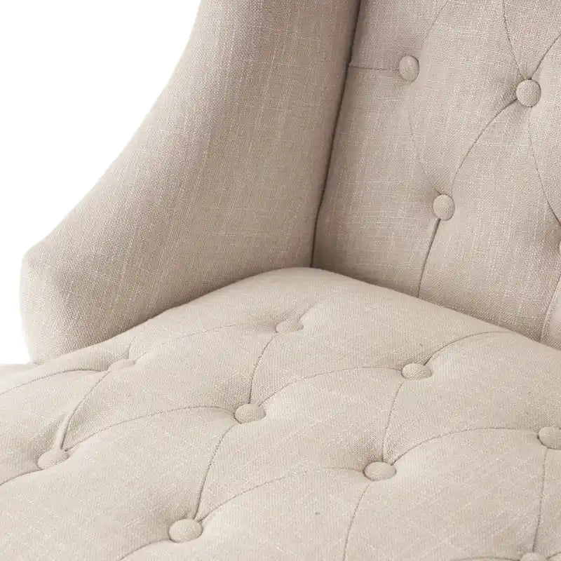 Poltrona club tufted con schienale alto e gambe in legno di betulla — Mid-Century Modern, 27,25L x 33,75W x 38,5H