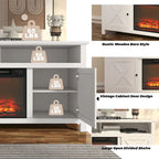 Mobile TV da 58 pollici in legno con caminetto elettrico da 18 pollici — 3 Livelli di fiamma, Certificazione CSA