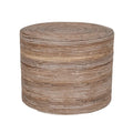 Sgabello pouf rotondo in rattan naturale intrecciato a mano — 19x19x14.2, Ecologico