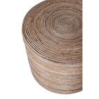 Sgabello pouf rotondo in rattan naturale intrecciato a mano — 19x19x14.2, Ecologico
