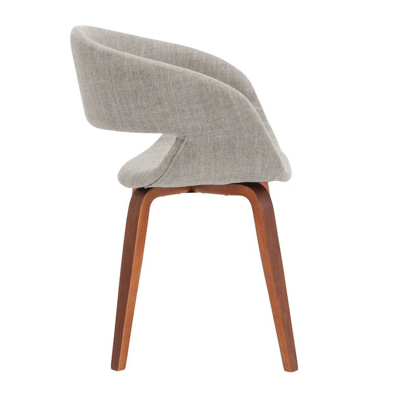 Sedia da pranzo in stile Mid-Century con tessuto antimacchia e gambe in legno