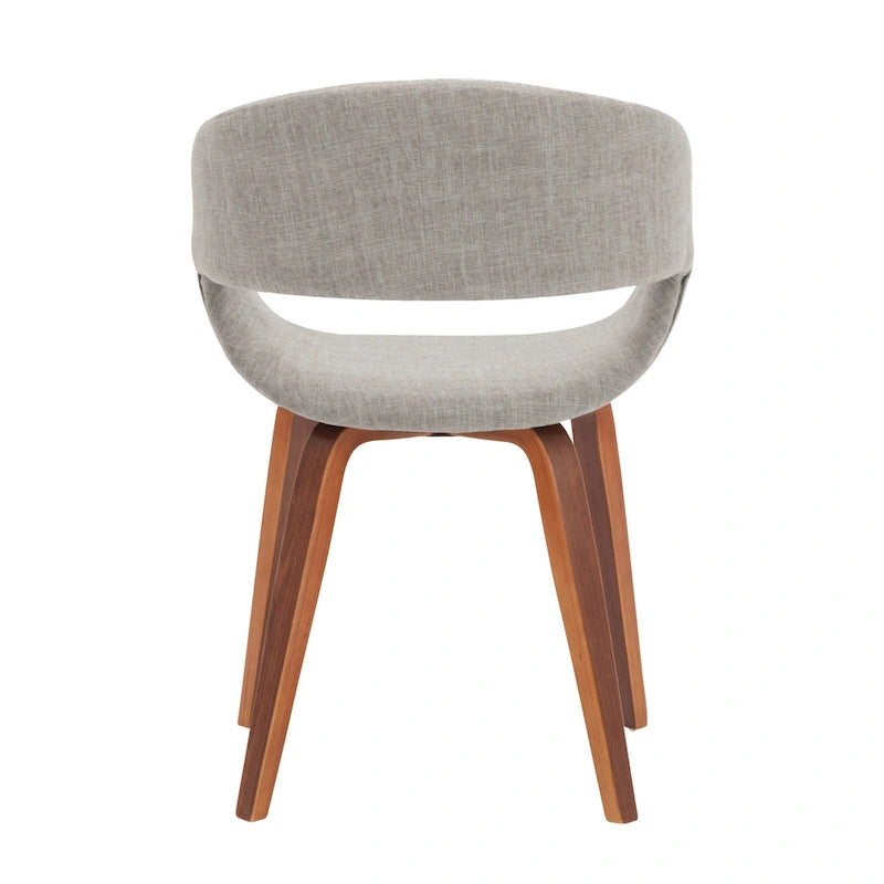 Sedia da pranzo in stile Mid-Century con tessuto antimacchia e gambe in legno