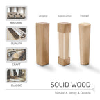 Sedia da pranzo in stile Mid-Century con tessuto antimacchia e gambe in legno