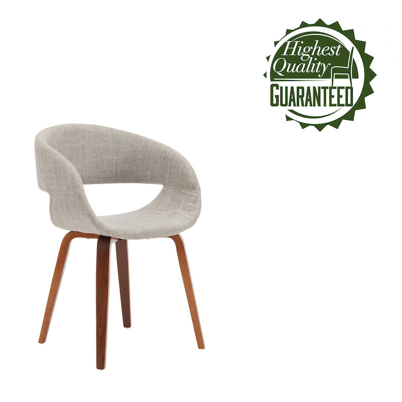 Sedia da pranzo in stile Mid-Century con tessuto antimacchia e gambe in legno