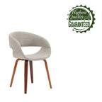 Sedia da pranzo in stile Mid-Century con tessuto antimacchia e gambe in legno