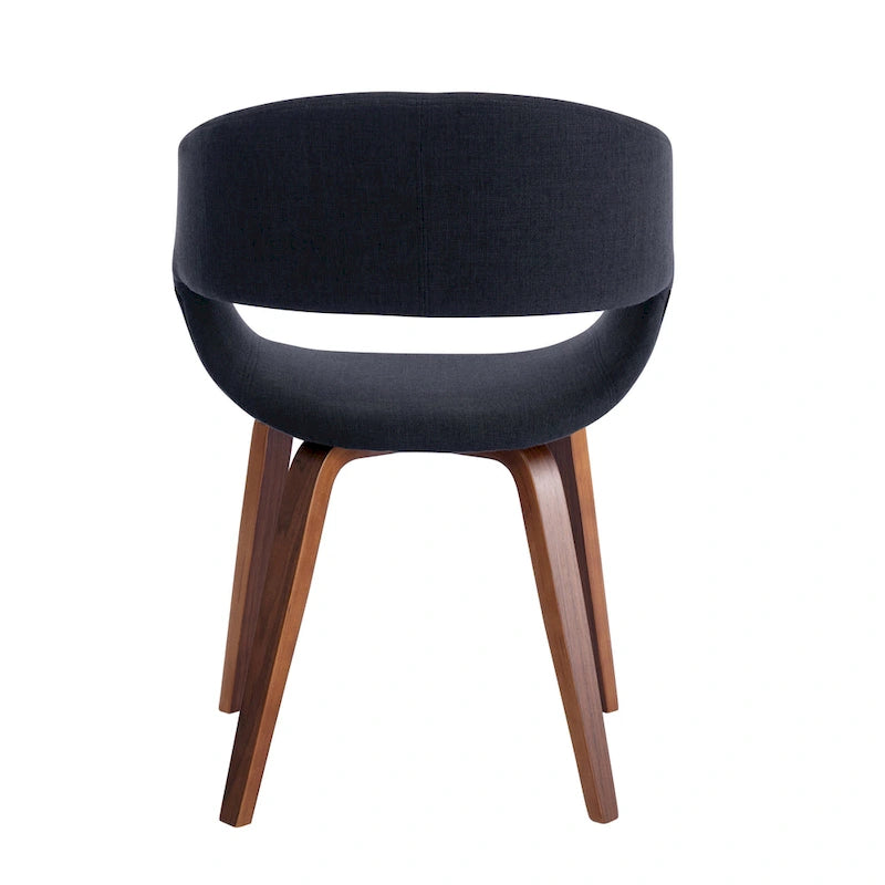 Sedia da pranzo in stile Mid-Century con tessuto antimacchia e gambe in legno