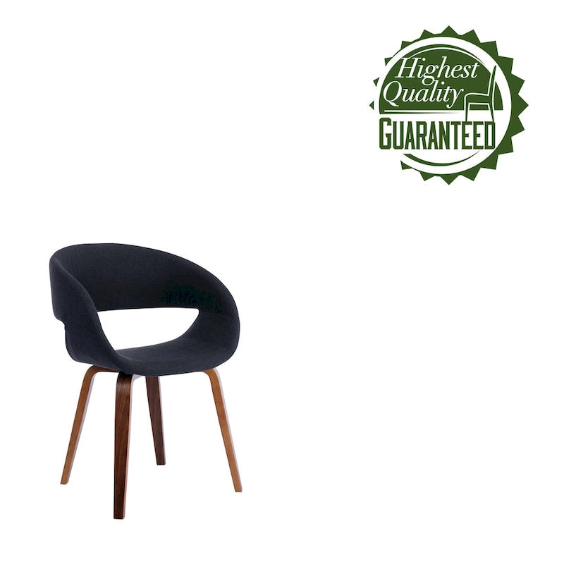 Sedia da pranzo in stile Mid-Century con tessuto antimacchia e gambe in legno