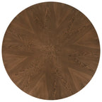 Tavolo da pranzo rotondo Mid-Century con base a X in legno di gomma — Finitura Noce Scuro