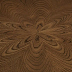Tavolo da pranzo rotondo Mid-Century con base a X in legno di gomma — Finitura Noce Scuro