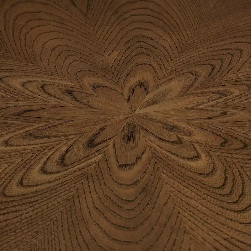 Tavolo da pranzo rotondo Mid-Century con base a X in legno di gomma — Finitura Noce Scuro