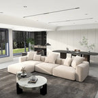 Divano componibile a L oversize in velluto a coste 142 con pouf, classico e profondo