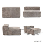 Divano componibile a L oversize in velluto a coste 142 con pouf, classico e profondo
