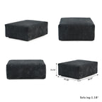 Divano componibile a L oversize in velluto a coste 142 con pouf, classico e profondo