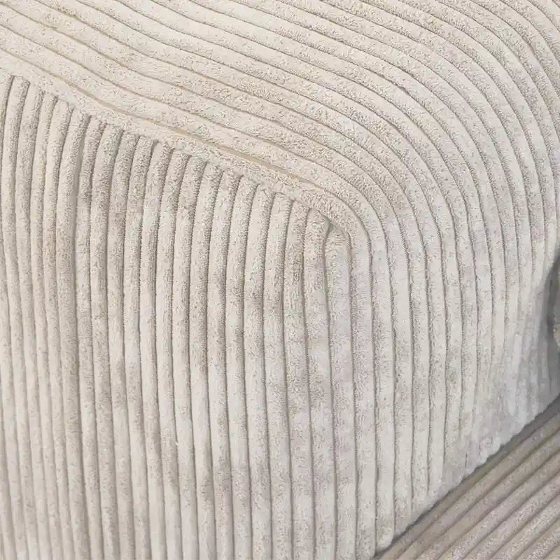 Divano componibile a L oversize in velluto a coste 142 con pouf, classico e profondo