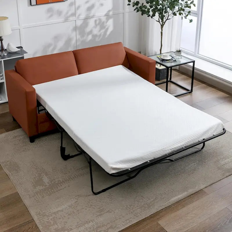Divano Letto Estraibile — Divano Letto Moderno Convertibile 2-in-1 con Materasso e Futon