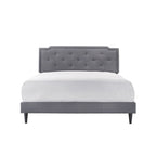 Letto Imbottito a Pannelli con Bottoni Trapuntati in Stile Transizionale — Twill di Poliestere o Similpelle