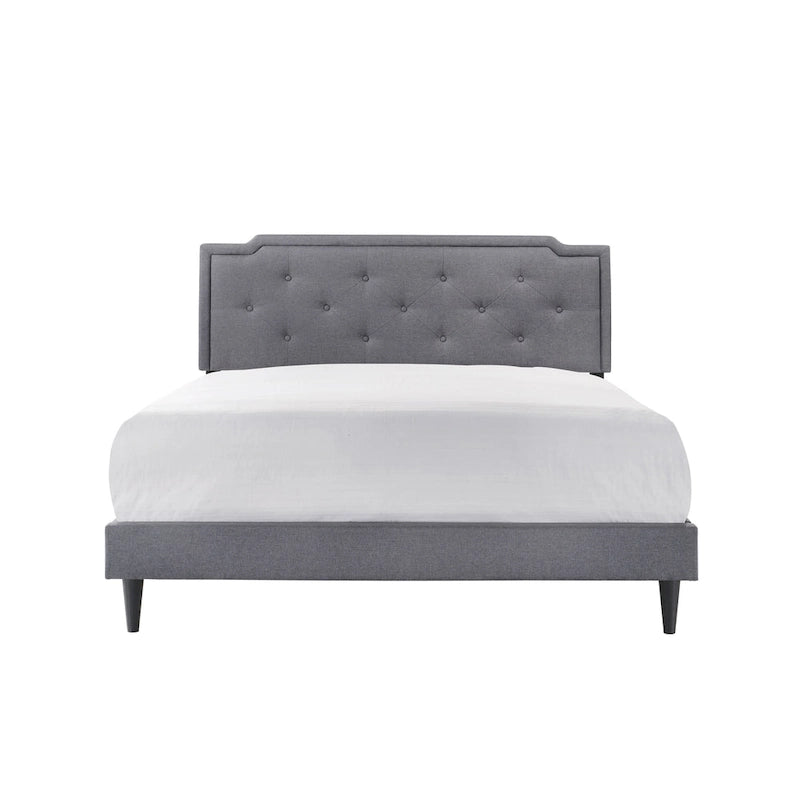 Letto Imbottito a Pannelli con Bottoni Trapuntati in Stile Transizionale — Twill di Poliestere o Similpelle