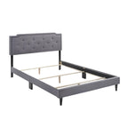 Letto Imbottito a Pannelli con Bottoni Trapuntati in Stile Transizionale — Twill di Poliestere o Similpelle