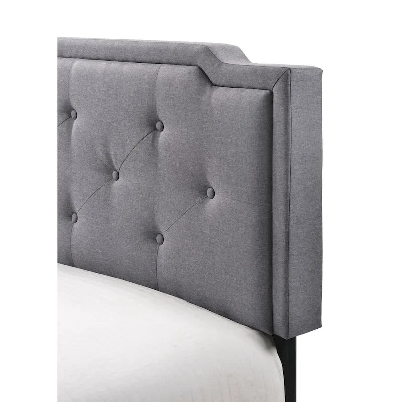 Letto Imbottito a Pannelli con Bottoni Trapuntati in Stile Transizionale — Twill di Poliestere o Similpelle