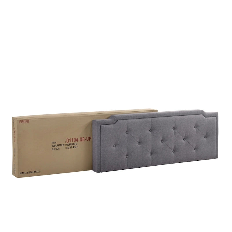 Letto Imbottito a Pannelli con Bottoni Trapuntati in Stile Transizionale — Twill di Poliestere o Similpelle