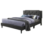 Letto Imbottito a Pannelli con Bottoni Trapuntati in Stile Transizionale — Twill di Poliestere o Similpelle