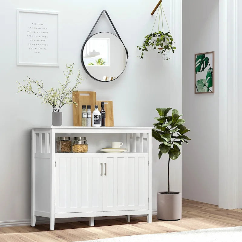 Tavolo buffet credenza con 2 ante e ripiani regolabili — Design antiribaltamento