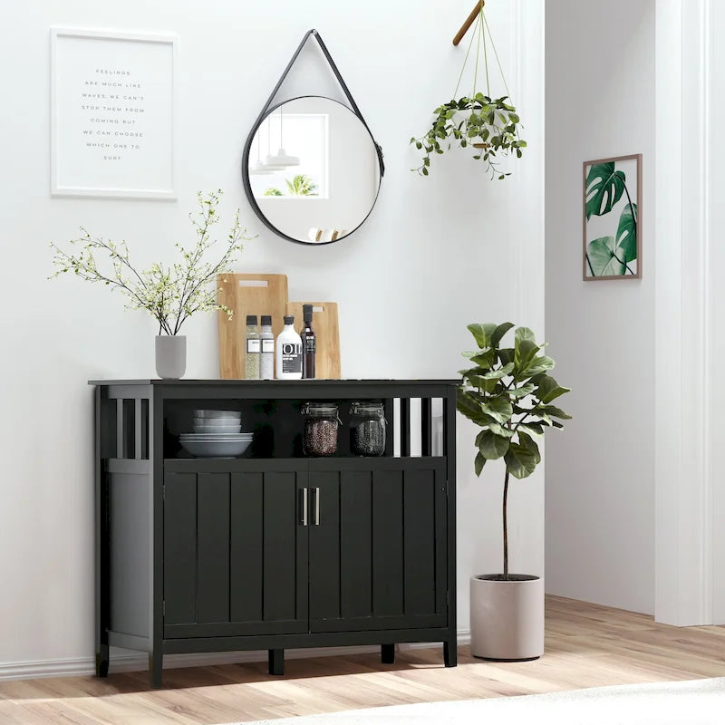 Tavolo buffet credenza con 2 ante e ripiani regolabili — Design antiribaltamento