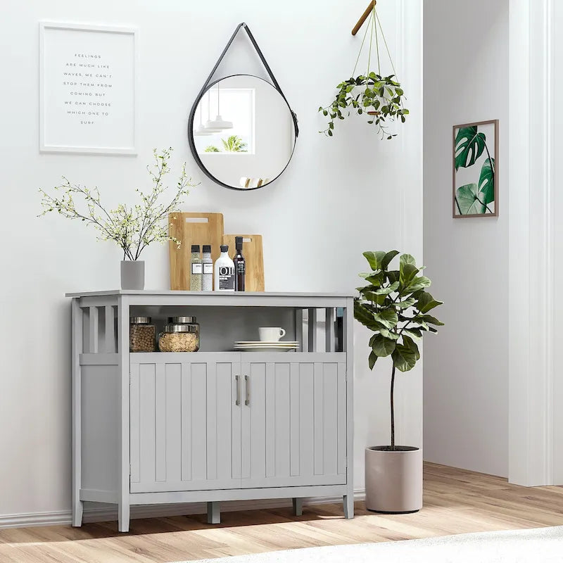 Tavolo buffet credenza con 2 ante e ripiani regolabili — Design antiribaltamento
