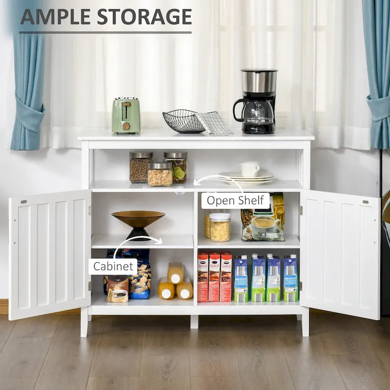 Tavolo buffet credenza con 2 ante e ripiani regolabili — Design antiribaltamento